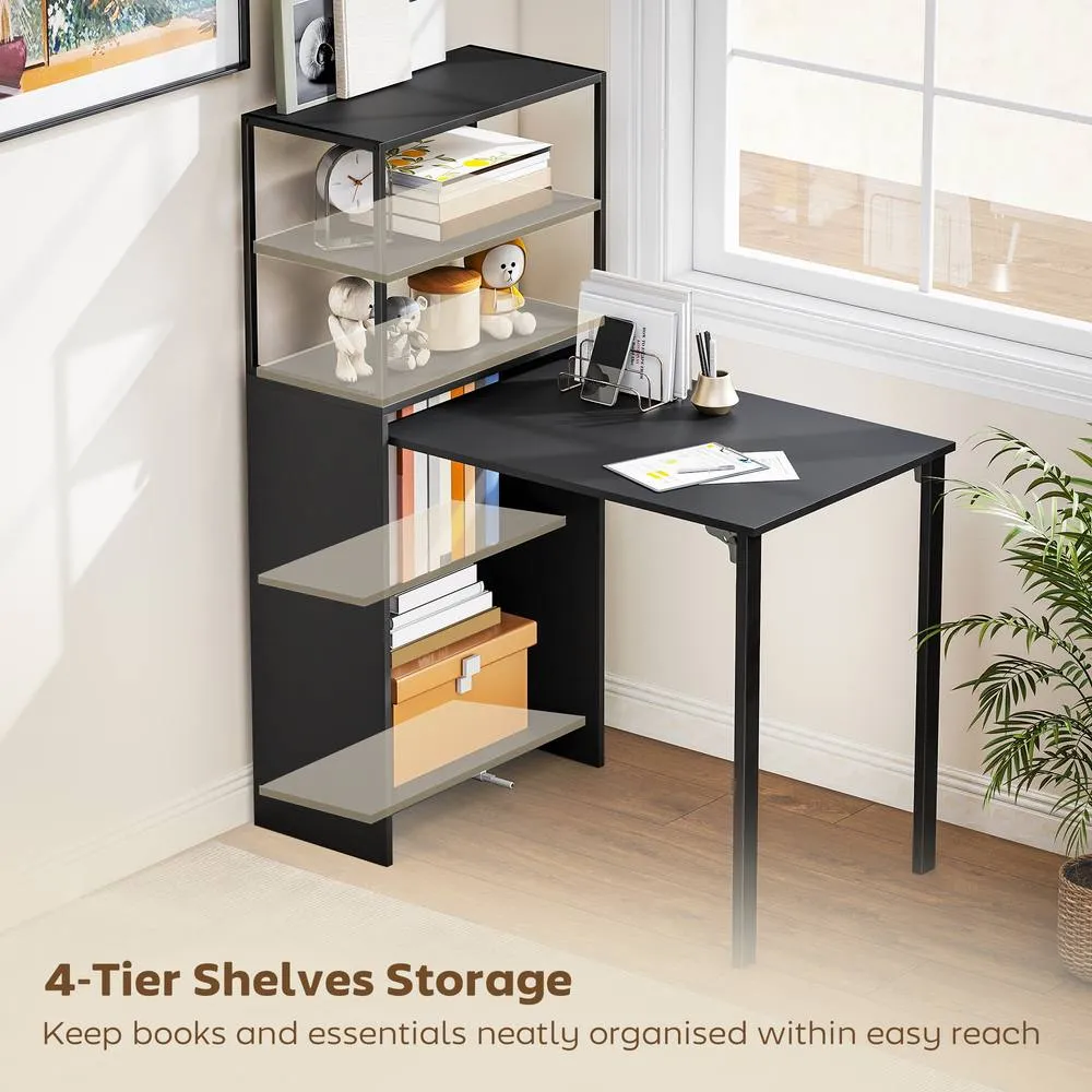 HOMCOM Foldable Computer Desk, Home Office Desk for Small Spaces, Black 6