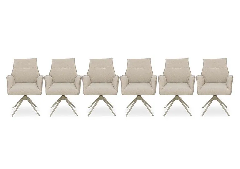 Mirage Set of 6 Swivel Dining Arm Chairs