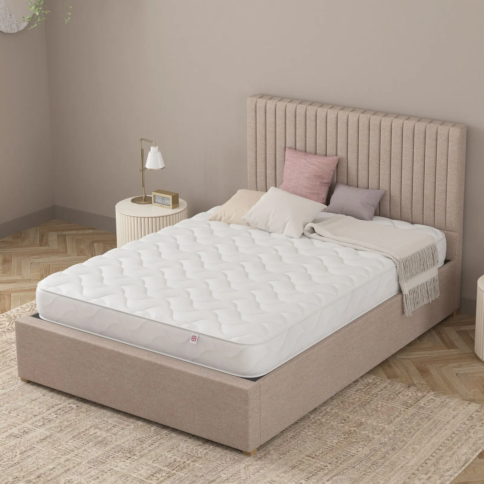 Catherine Lansfield Bonnell Luxe Memory Foam Hybrid Mattress in White