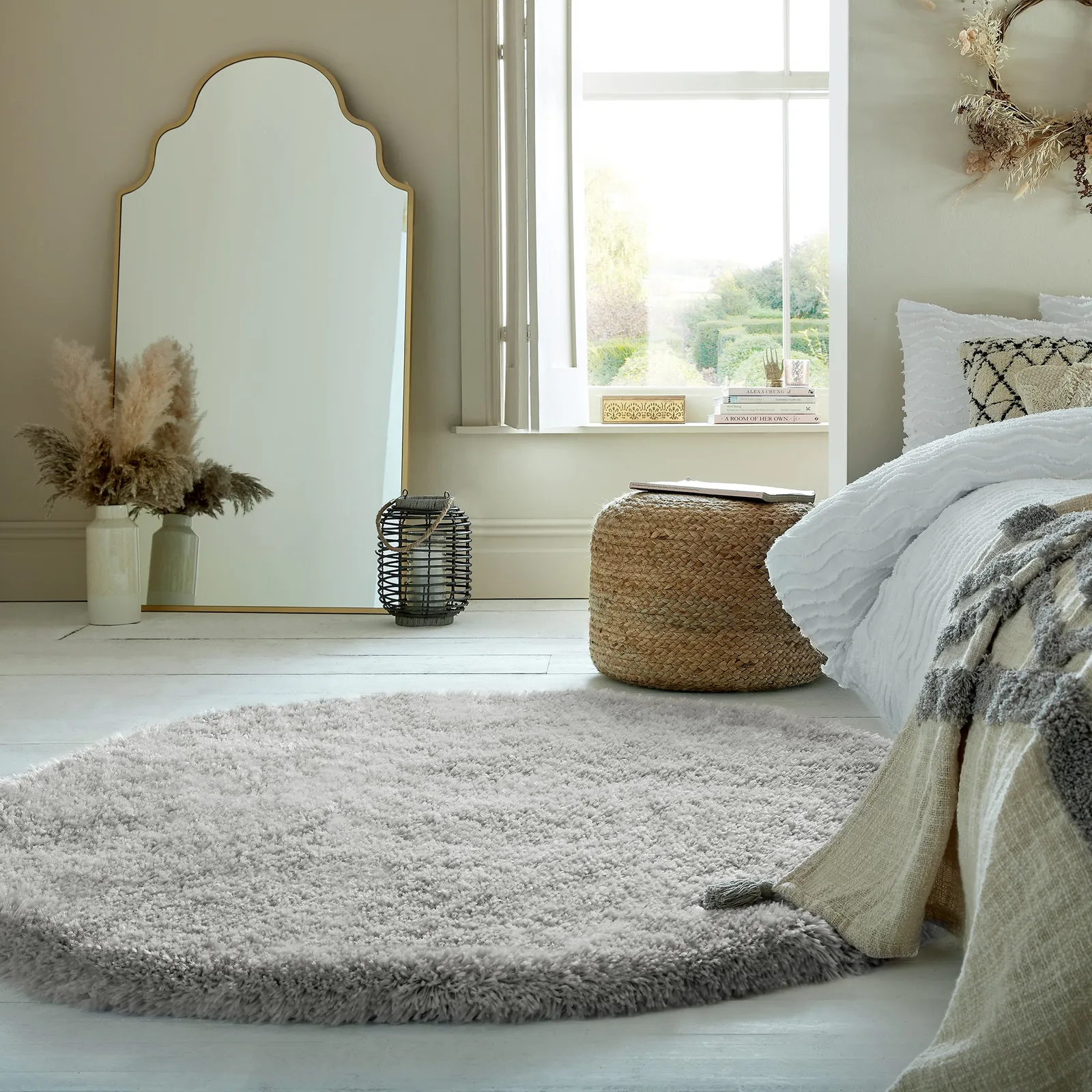 Polar Shaggy Circle Rug Brown
