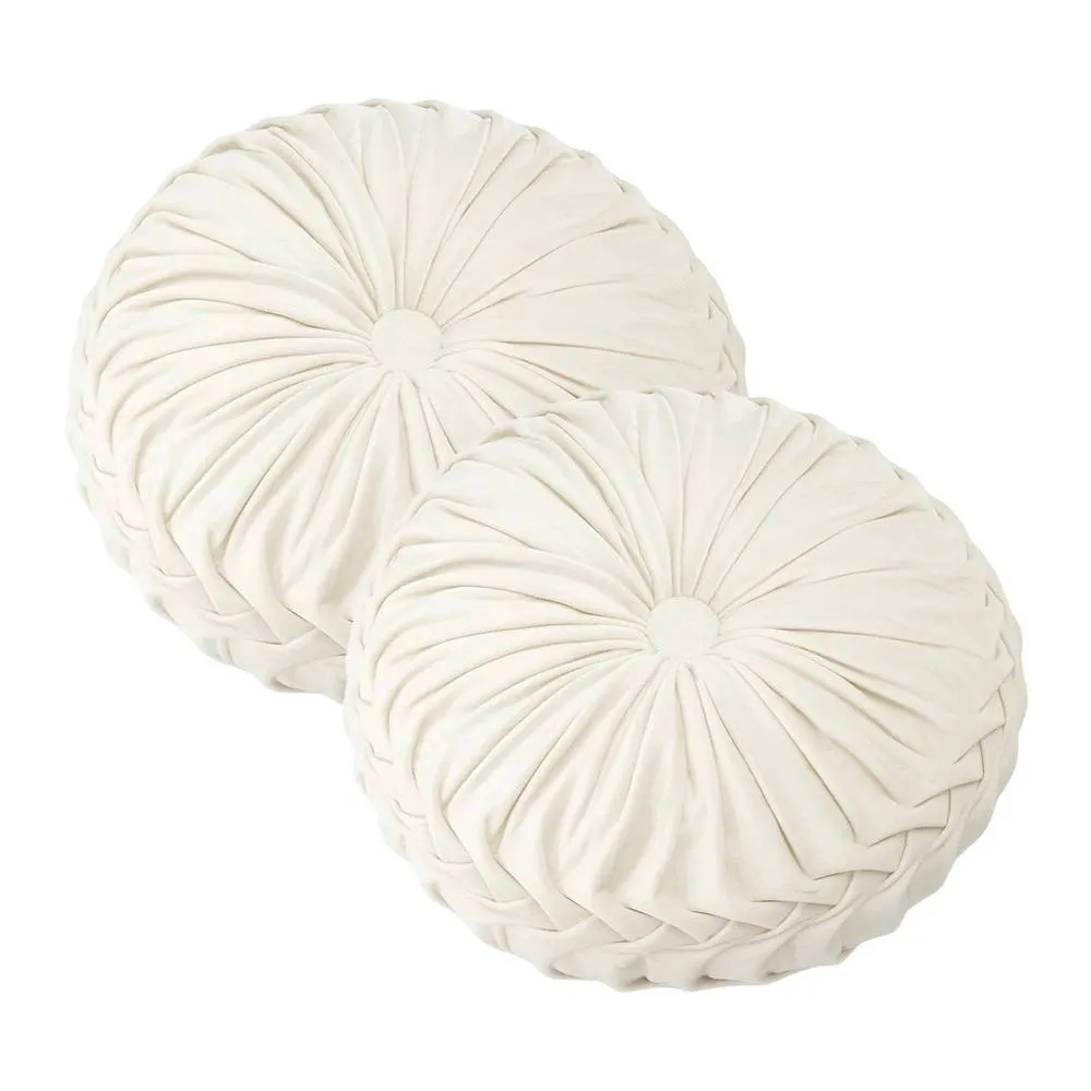 Kelvenix white 2pcs Washable Round Pumpkin Cushions