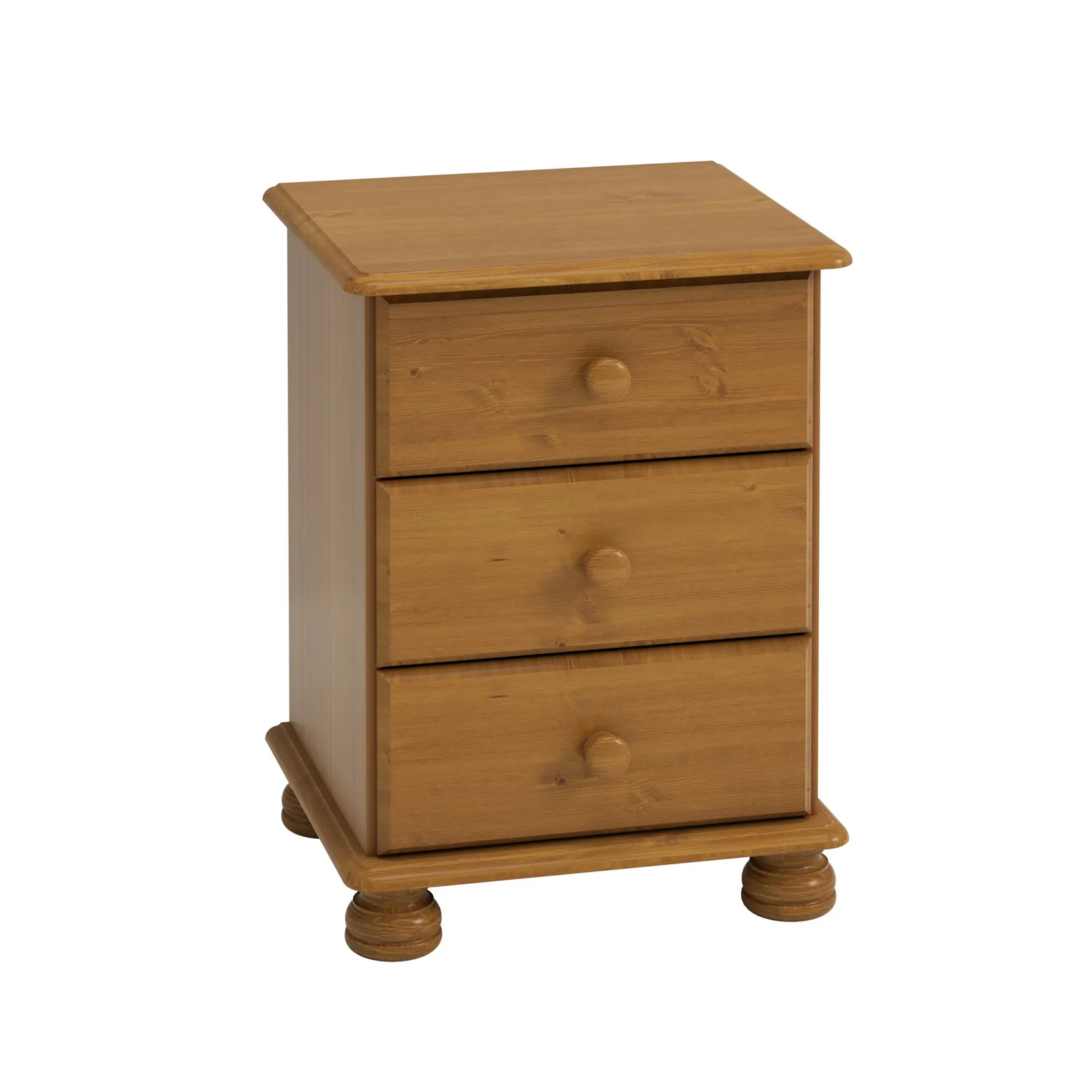 Colburn Pine 3 Drawer Bedside Natural