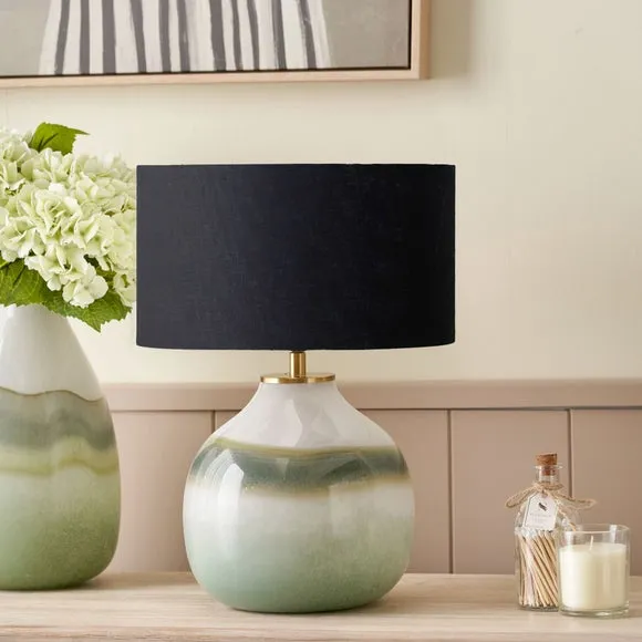 Pacific Lifestyle Juno Ombre Glass Table Lamp with Henry Cylinder Lampshade 1