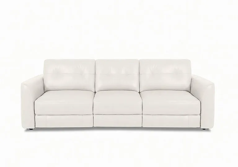 Drift 3 Seater Leather Power Glider Sofa - BV Star White - Sofas and Armchairs - In Time for Christmas
