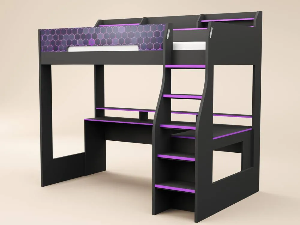 Flair Ultimate Violet Gaming High Sleeper Charcoal & Purple 3