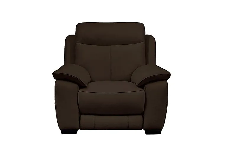 Starlight Express Leather Power Armchair with Headrest - Dark Chocolate