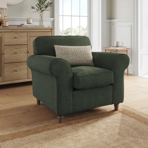 Flori Tonal Plush Chenille Armchair 1