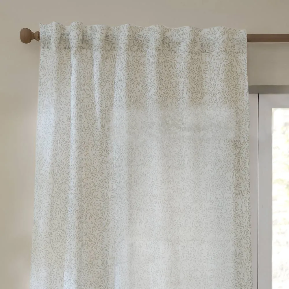 Yard Perrie Leaf Sheer Woven Curtain Panel Natural 140Cm Width 250Cm Drop, Cream 3
