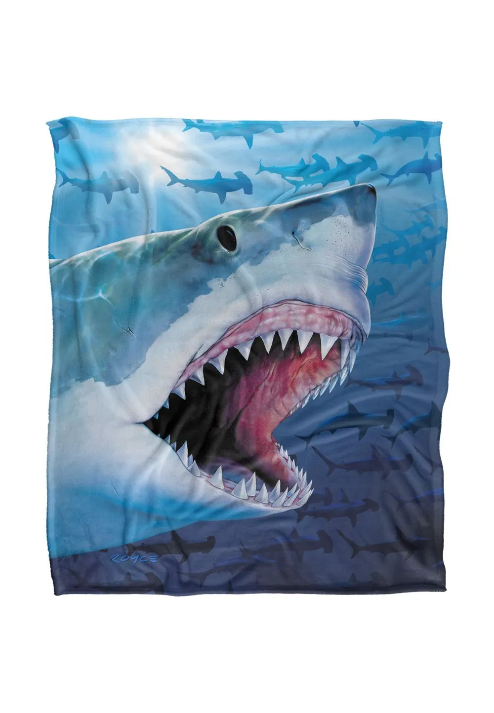 JQ Licensing Royce Mcclure Great White Shark Silky Touch Super Soft Throw Blanket 152 X 127 cm