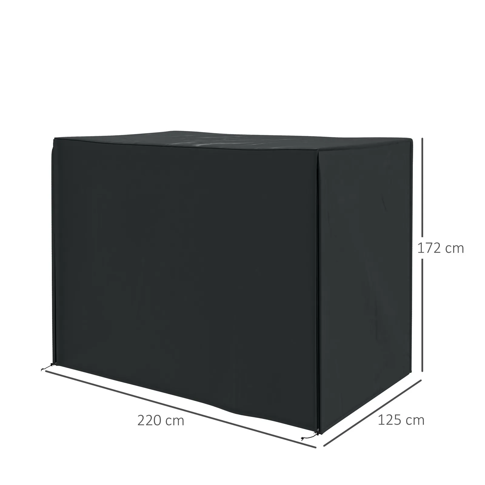 OUTSUNNY 3 Seater Garden Swing Cover, Windproof & Anti-UV, Black 3