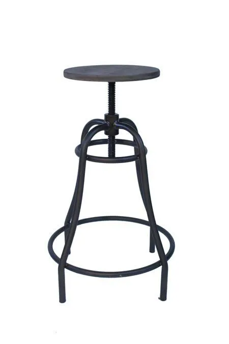 netfurniture Temzon Bar Stool Rustic Industrial Stool in Black