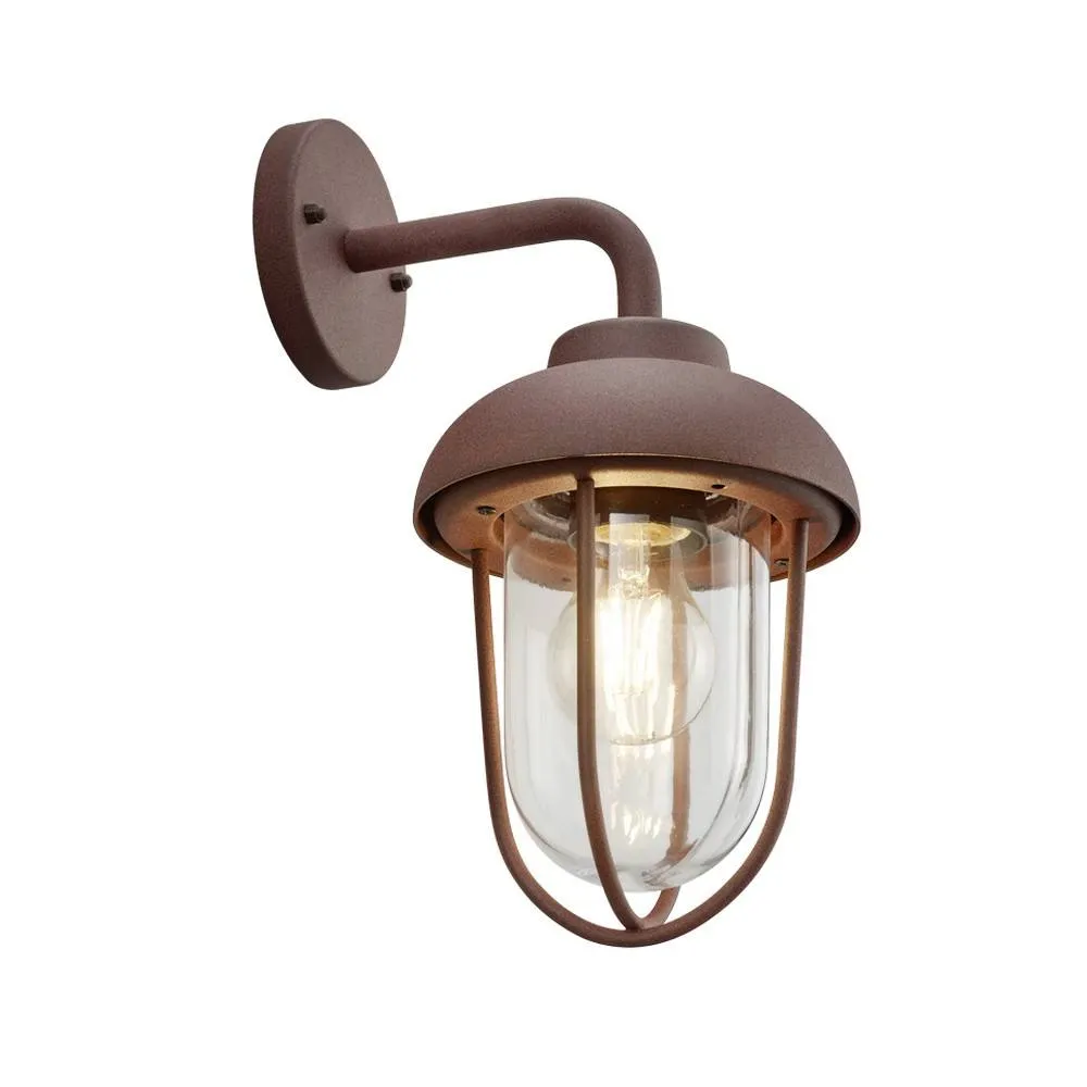 Netlighting Duero Vintage Outdoor Wall Lantern Rusty IP44 UK Stock in Brown