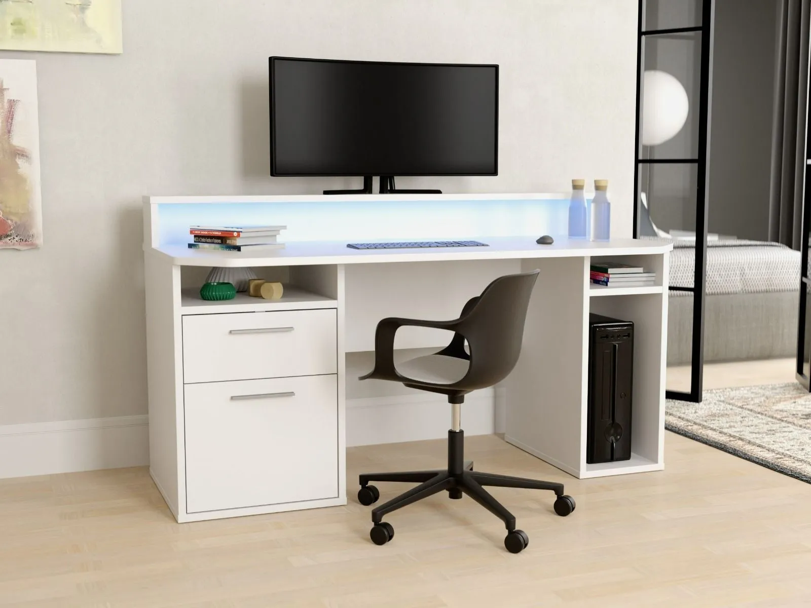 Flair Power Z Gaming Desk in White 2