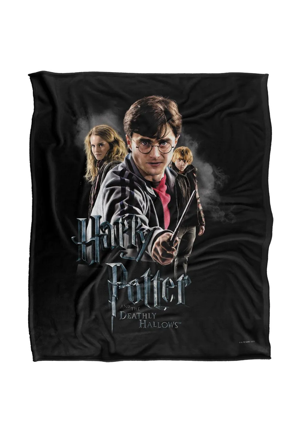 Harry Potter Deathly Hollows Cast Silky Touch Super Soft Throw Blanket 152 X 127 cm in White