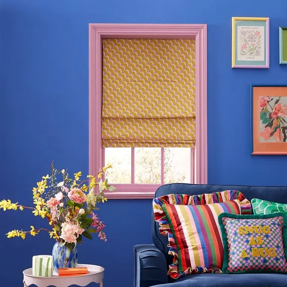 Sophie Robinson Wiggle Dot Diagonal Stripe Blackout Roman Blind 1
