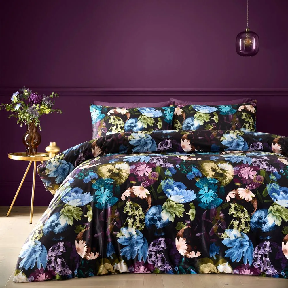 Portfolio Home Elena Floral Duvet Cover Set With Pillow Case Bedding Bed Linen