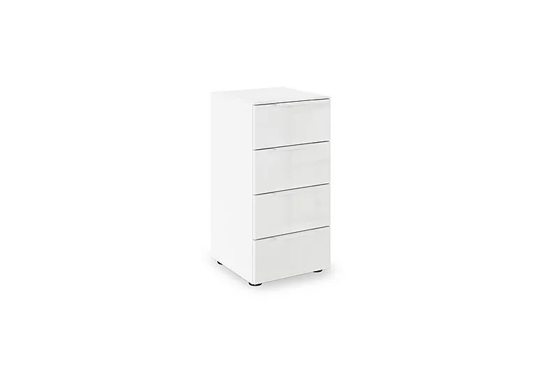 Haven 40cm 4 Drawer Décor Chest with Glass Front - Alpine White