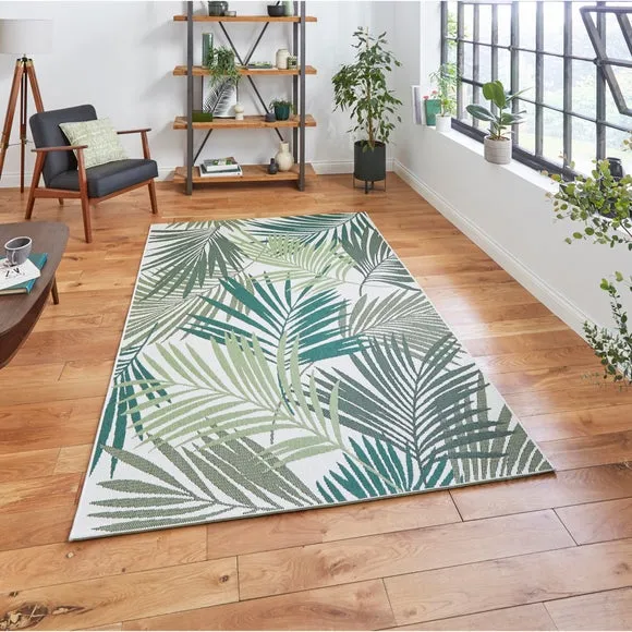Miami Leaf Print Indoor Outdoor Rug 2