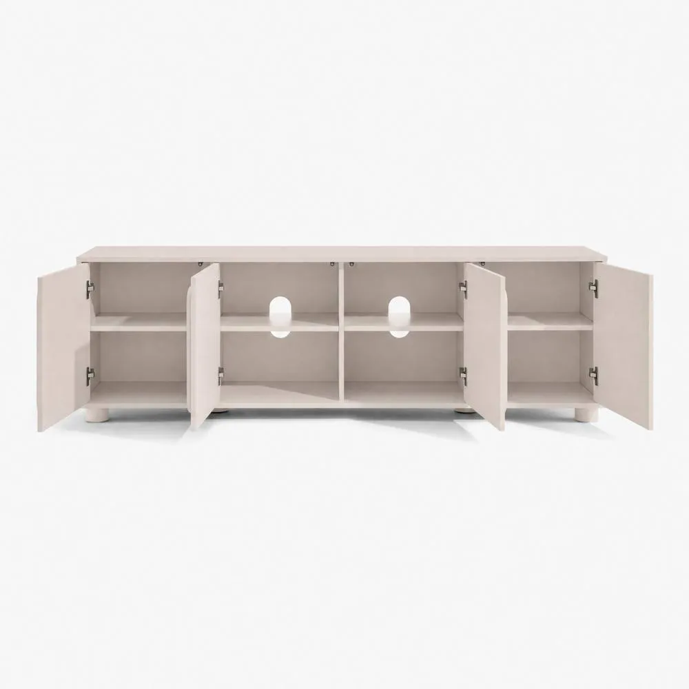FurnitureboxUK Selene Cream Melamine 4 Door Storage TV Stand 5