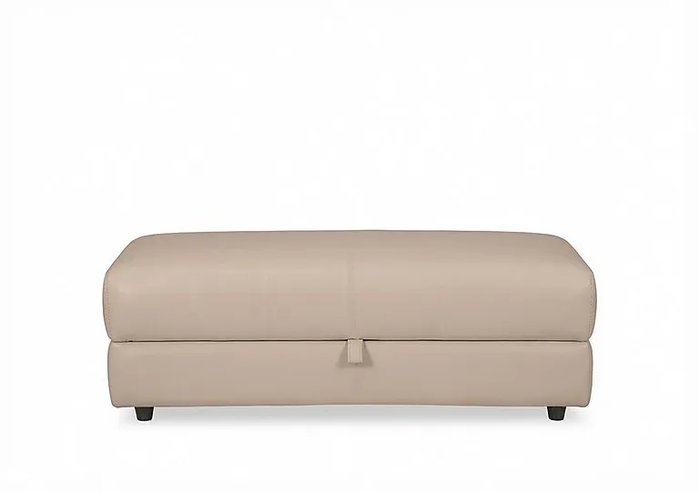 Nest Large NC Leather Storage Footstool - NC Pebble