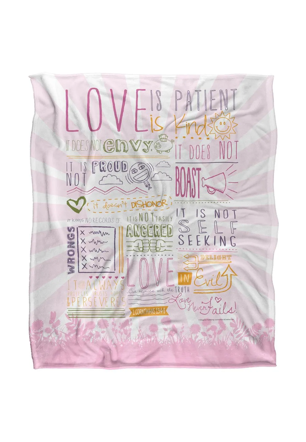Slingshot Publishing Love Is Patient Silky Touch Super Soft Throw Blanket 152 X 127 cm in White
