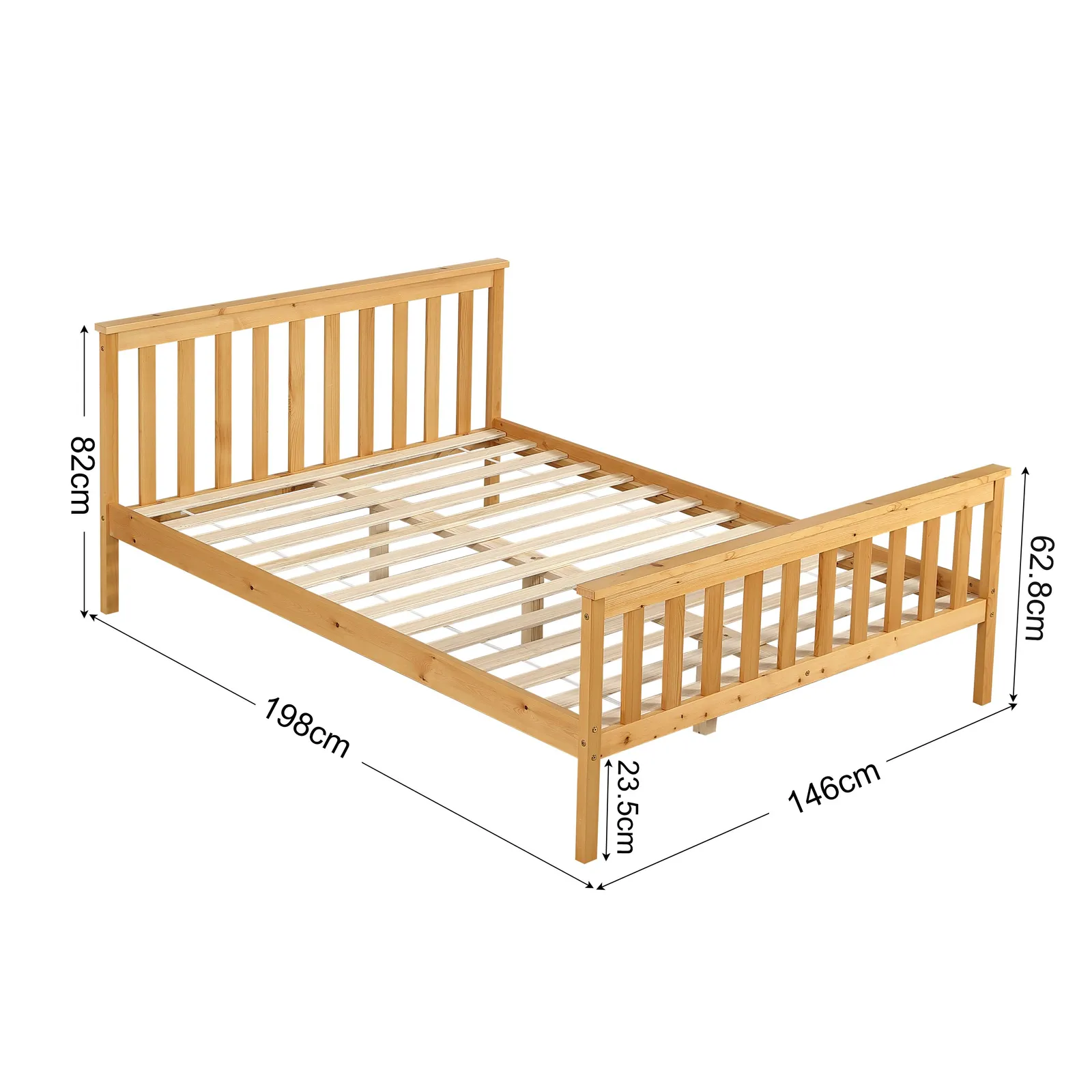 Comfy Living Ltd Modern Wooden Bed Frame in Light Brown 2