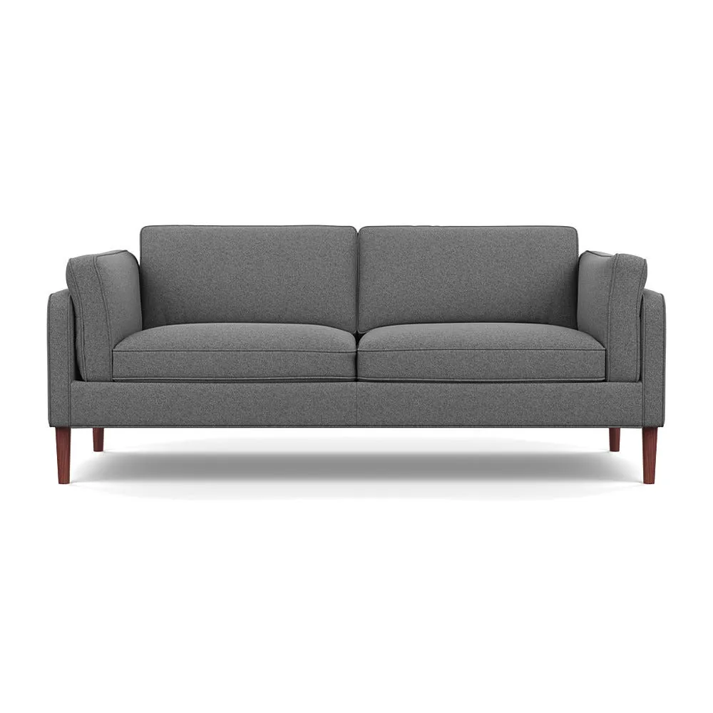 Heal's Sonno 3 Seater St Moritz Wool Light Grey Walnut Feet 1