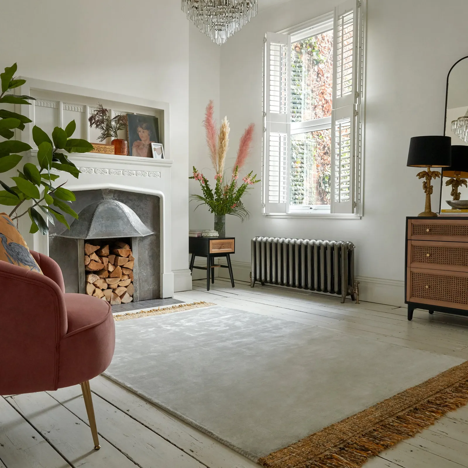 Luxe Border 160cm x 230cm Rug Grey and Yellow