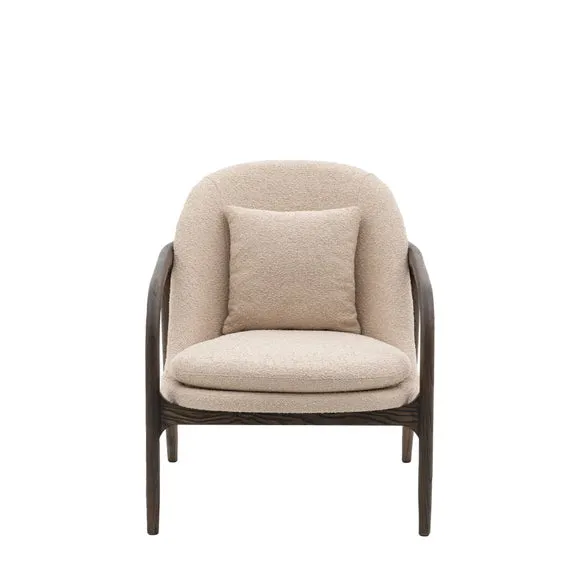 Aurora Fabric Wooden Arm Accent Chair 3