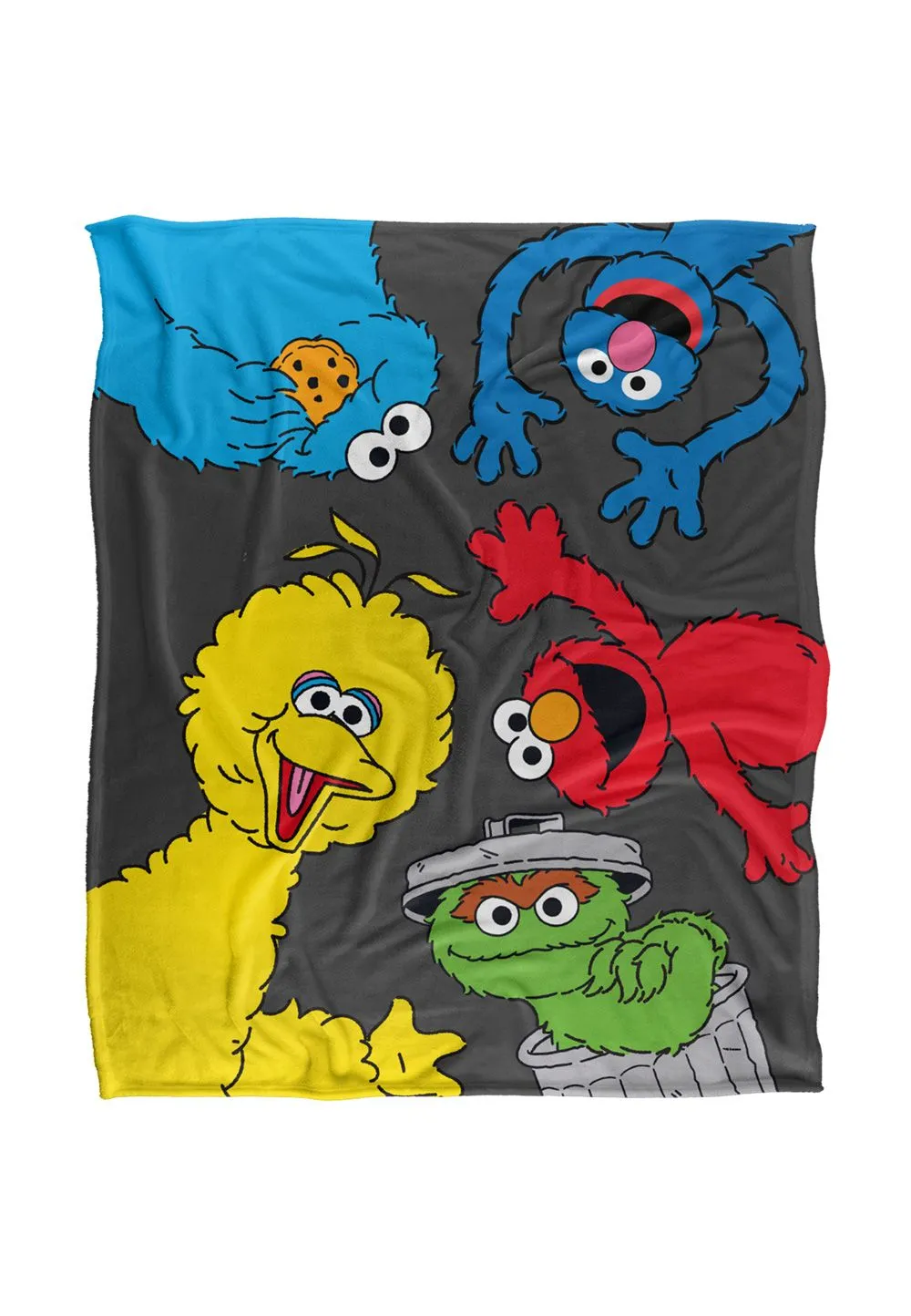 Sesame Street Characters All Around Silky Touch Super Soft Throw Blanket 152 X 127 cm in White