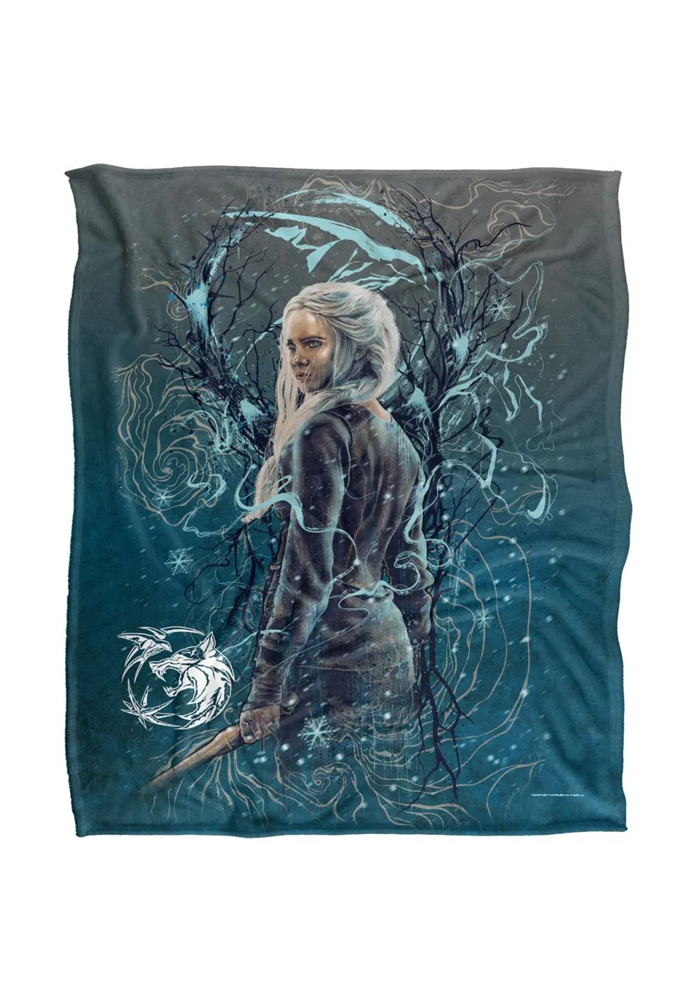 The Witcher Ciri Airbrush Silky Touch Super Soft Throw Blanket 152 X 127 cm in White