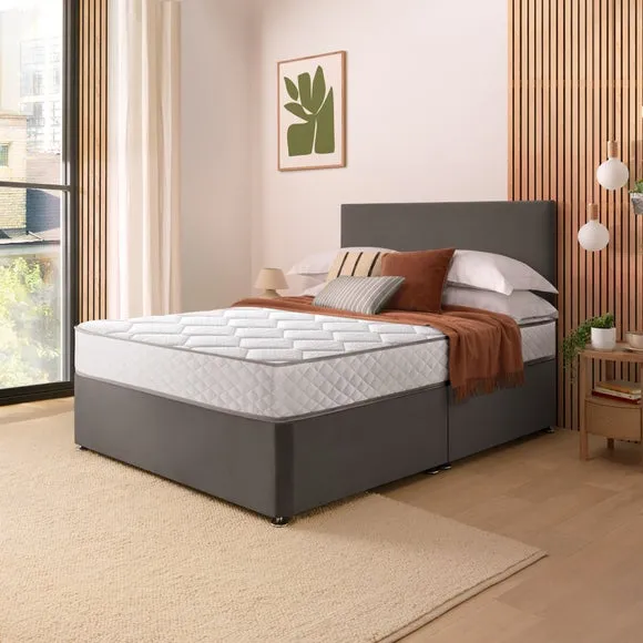 Silentnight Divan Set with Paris Headboard and 800 Pocket Spring Memory Foam Mattress 1