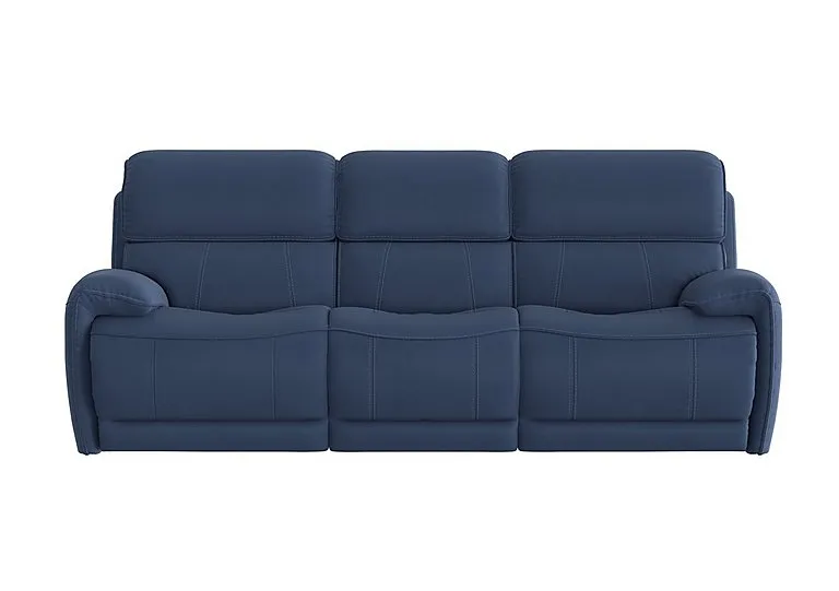 Link 3 Seater Fabric Power Recliner Sofa with Power Headrests - Blue