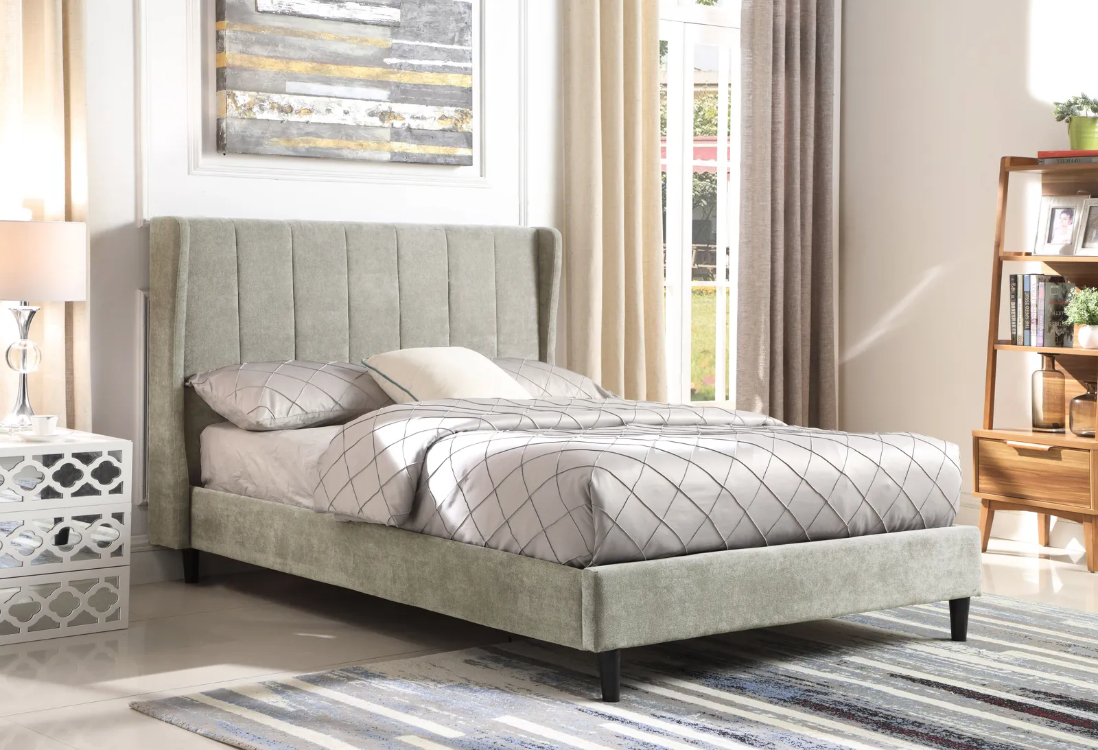 Seconique Amelia 4'6" Double Bed in Grey 1