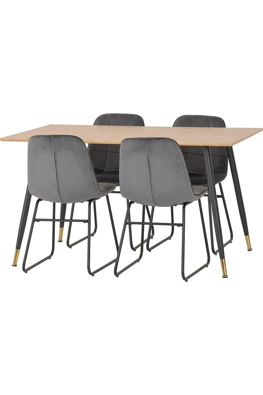 Seconique Hamilton Medium Dining Set with Lukas Chairs in Grey 3