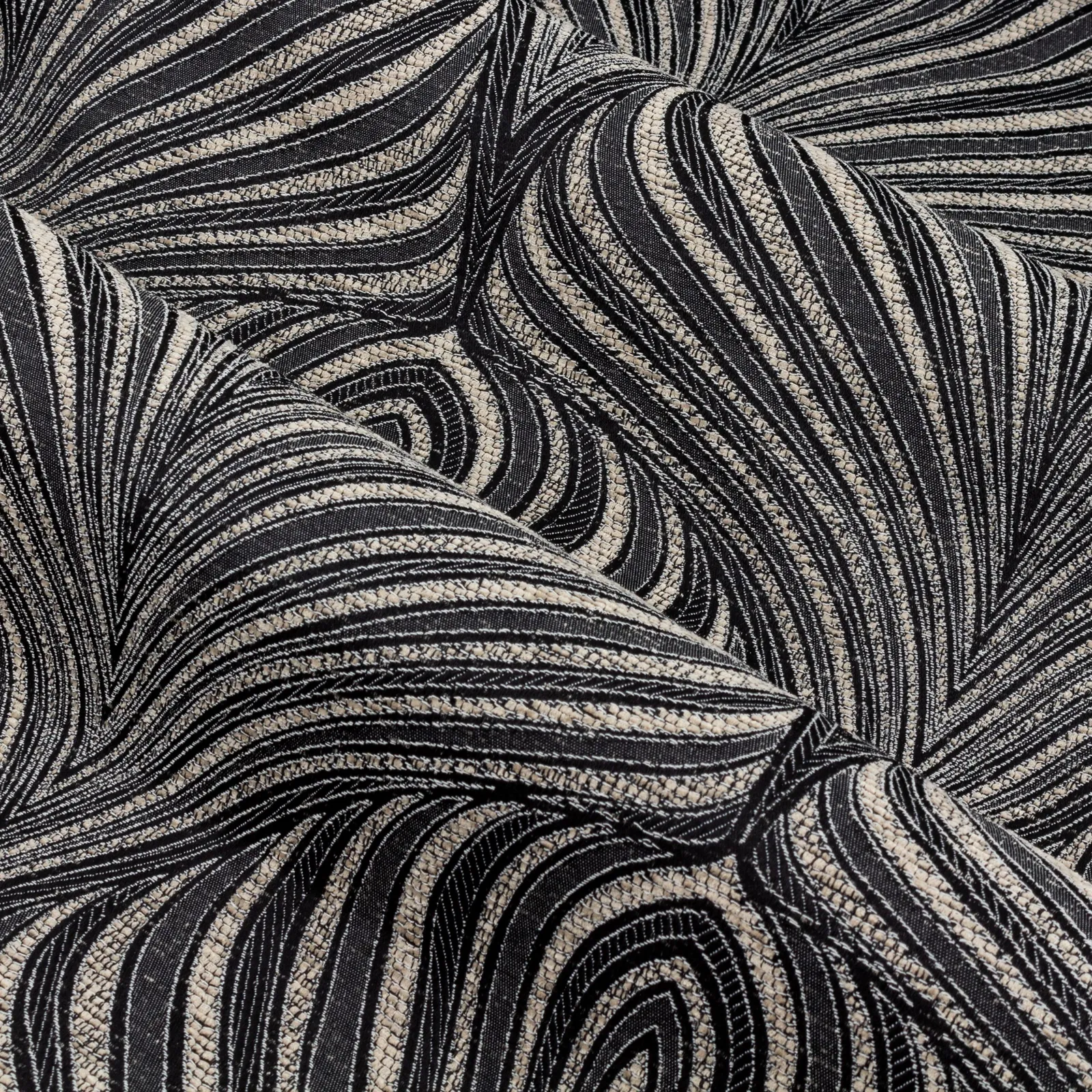 Paoletti Gatsby Jacquard Eyelet Curtains in Black 4