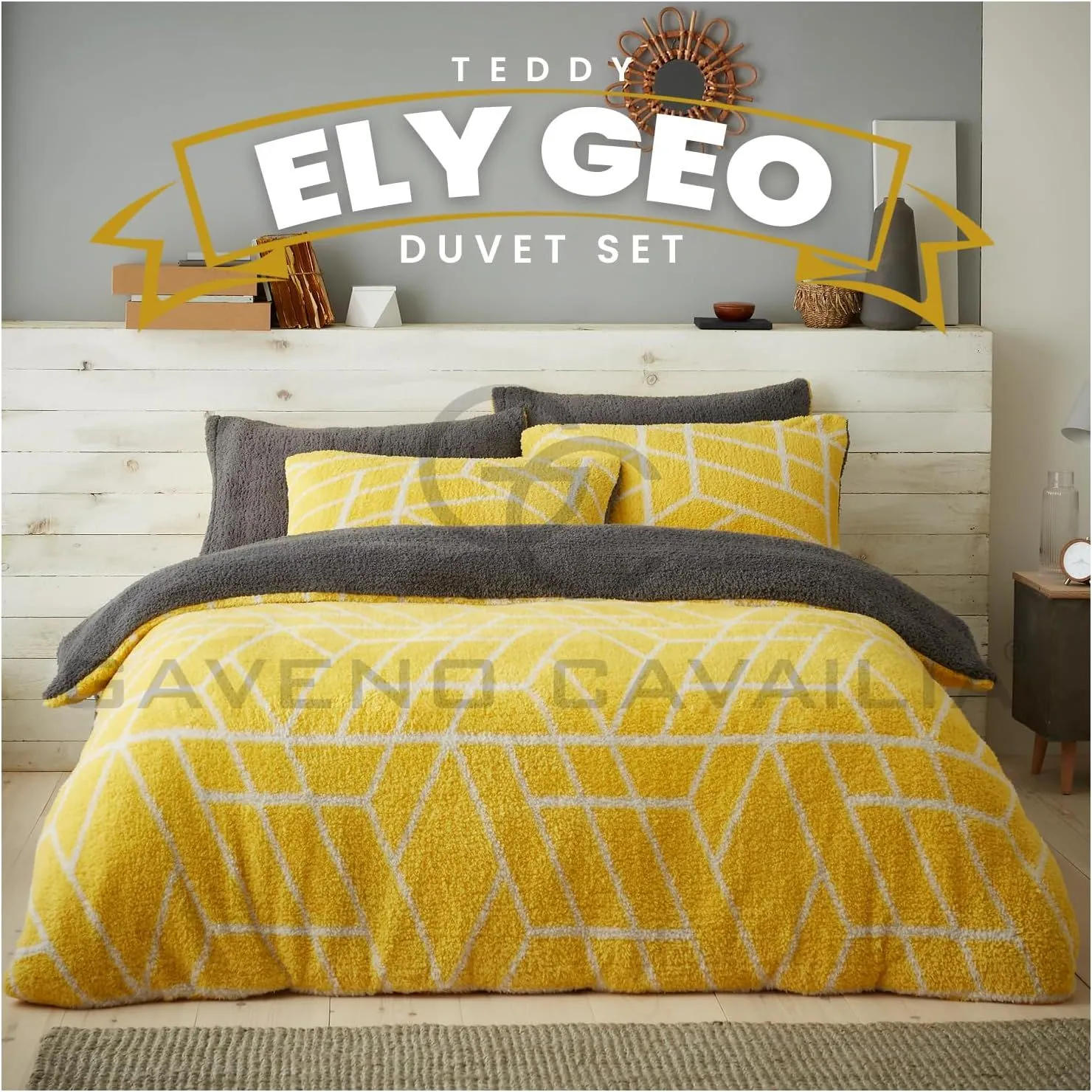 GAVENO CAVAILIA Ely Geo Printed Duvet Cover in Yellow 6