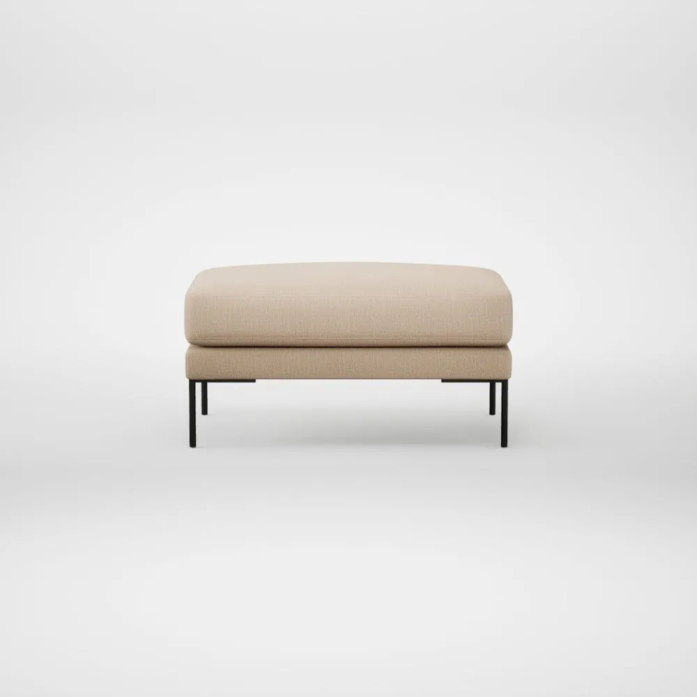 Heal's Torrington Ottoman Smart Cotton Linen Rice Black Feet 2