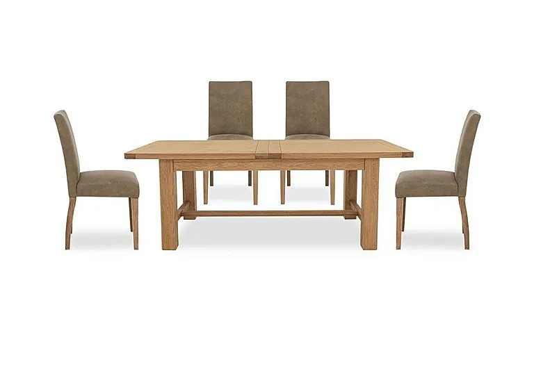 Augusta Large Rectangular Extending Dining Table and 4 Cowboy Upholstered Chairs - Taupe
