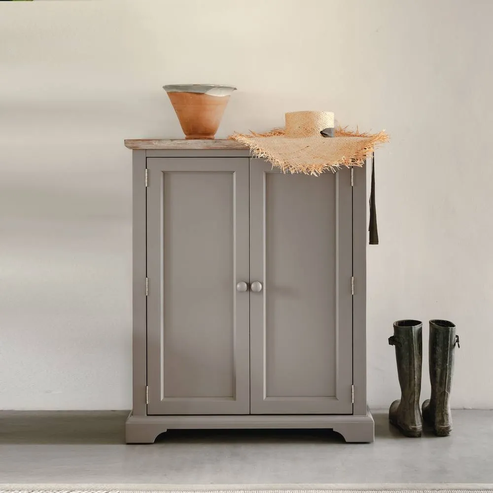 Statement Furniture Florence Shoe Storage Cabinet Wooden Shoe Rack in Light Grey 2