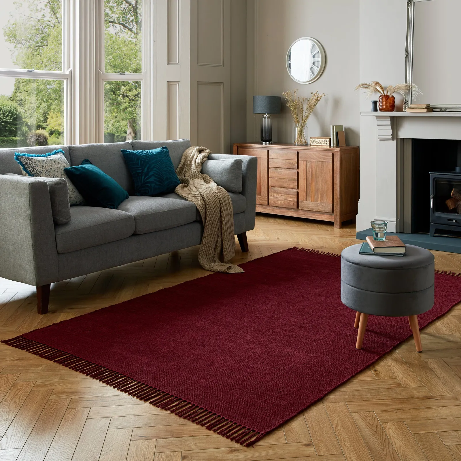 Quinn Chenille Rug Red