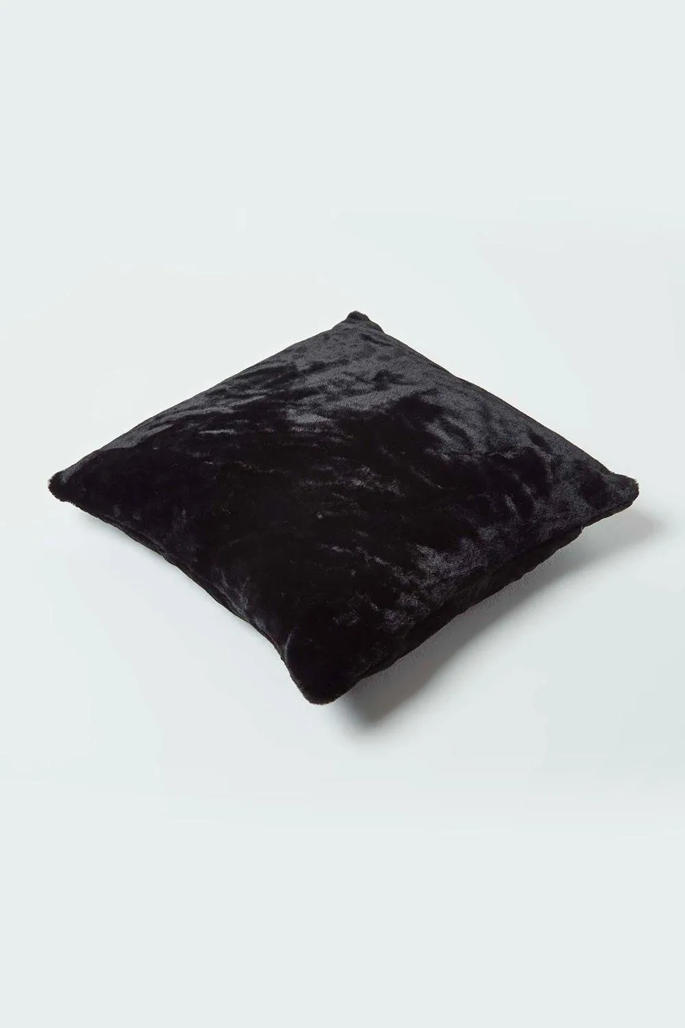 Homescapes Soft Touch Faux Fur Cushion 46 x 46 cm in Black 5