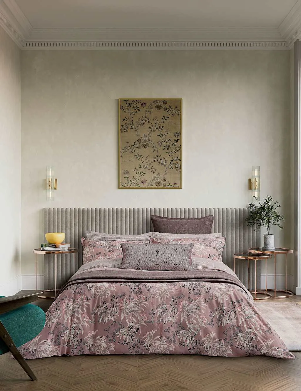 Bedeck of Belfast Pure Cotton Katara Bedding Set Pink Mix