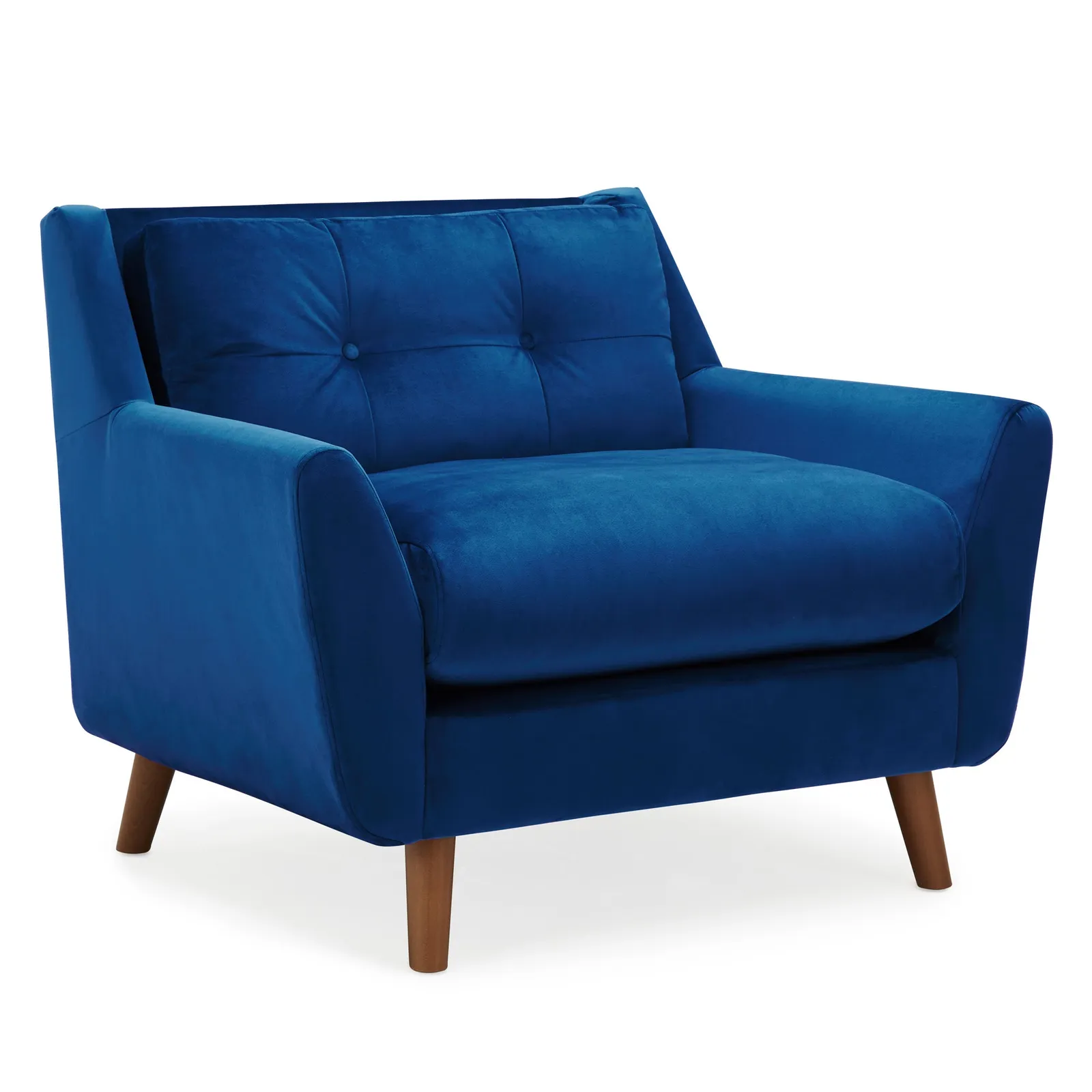 Halston Velvet Snuggle Chair Blue
