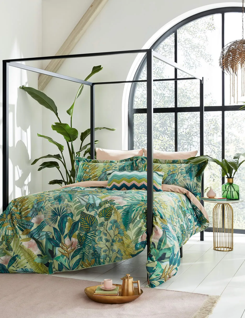 Harlequin Pure Cotton Sateen Floreana Bedding Set Green Mix