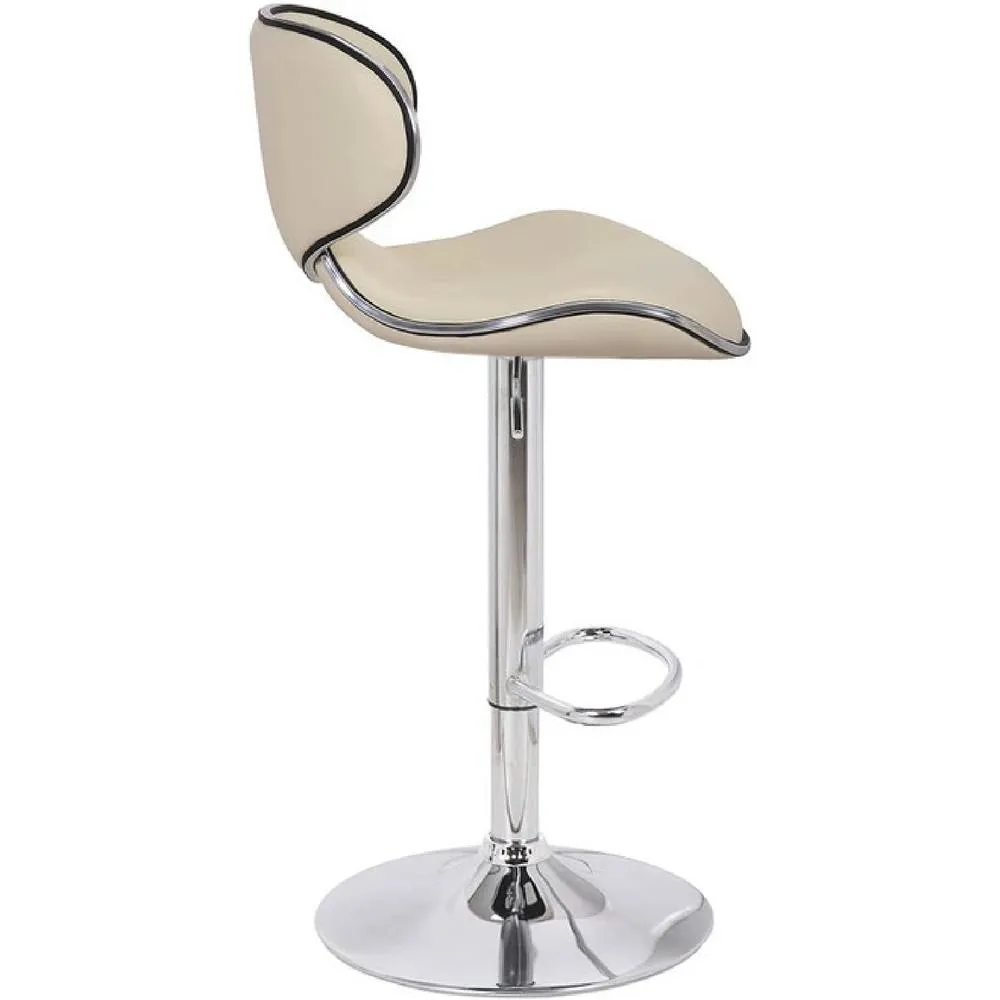 netfurniture Planet Cream Kitchen Breakfast Bar Stool Padded Height Adjustable 3