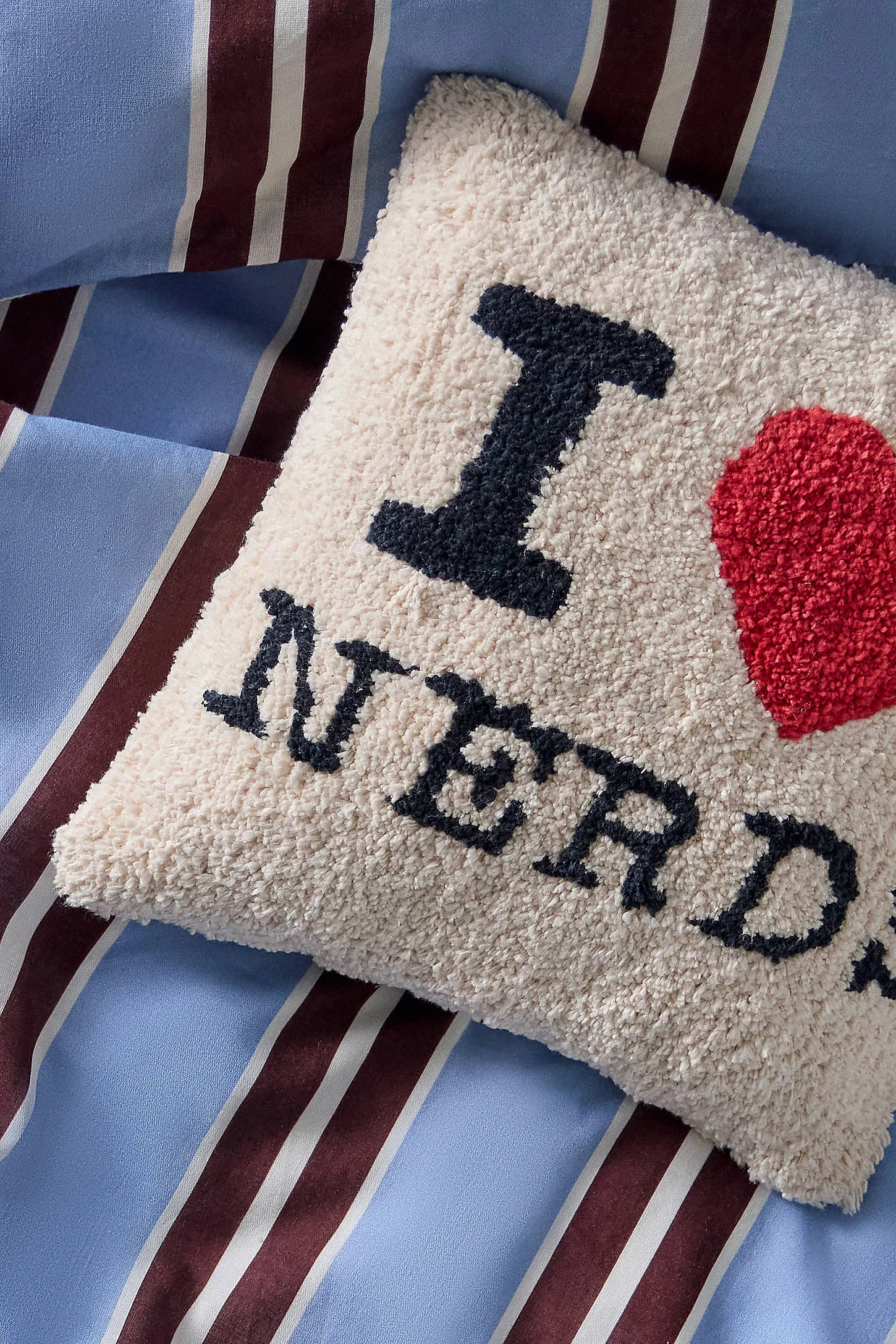 I Heart Nerds Mini Cushion - Black/White 2