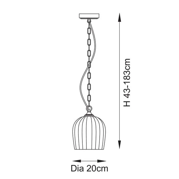 Vogue Leroy Ribbed Adjustable Pendant Light 6