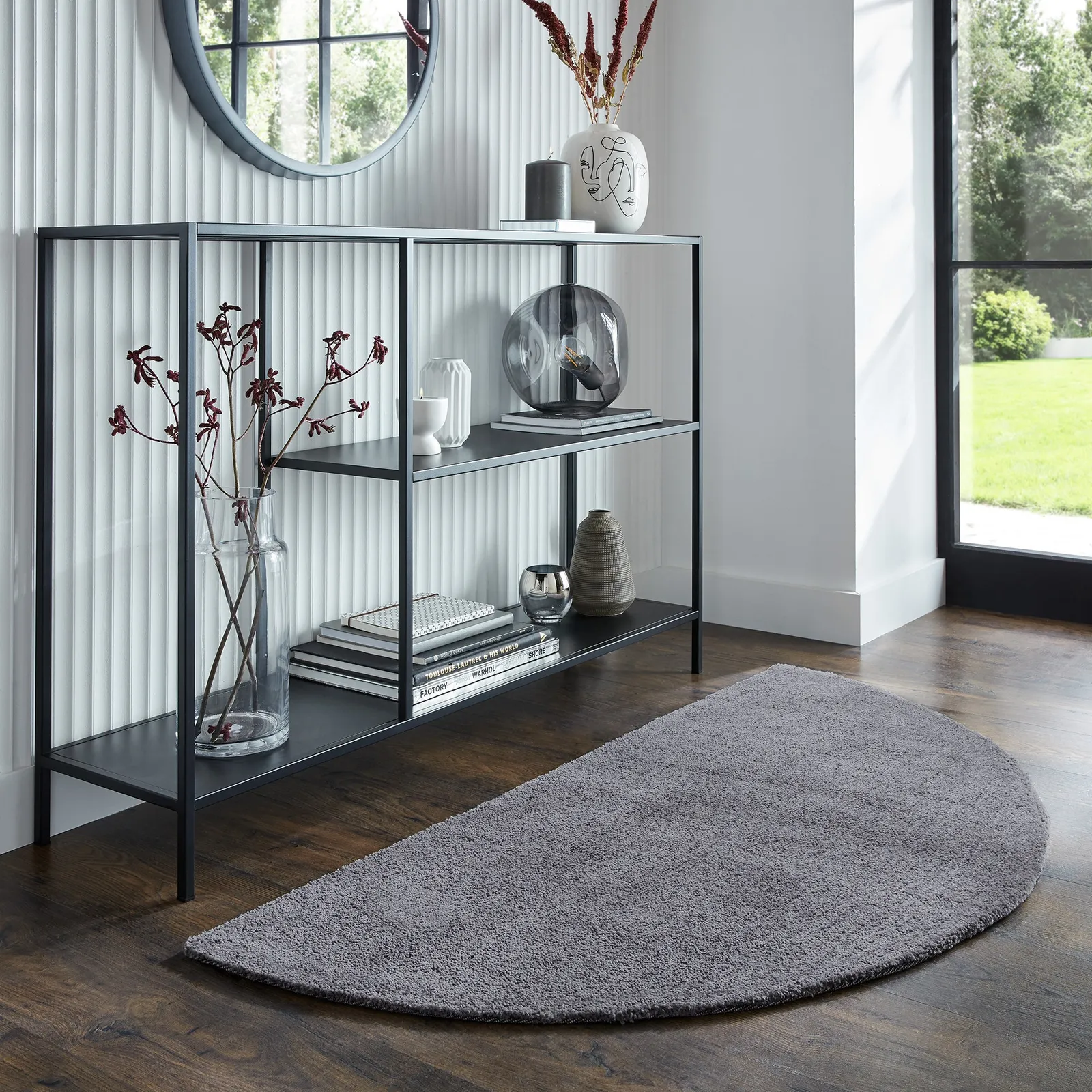 Isla Half Circle Rug Isla Charcoal