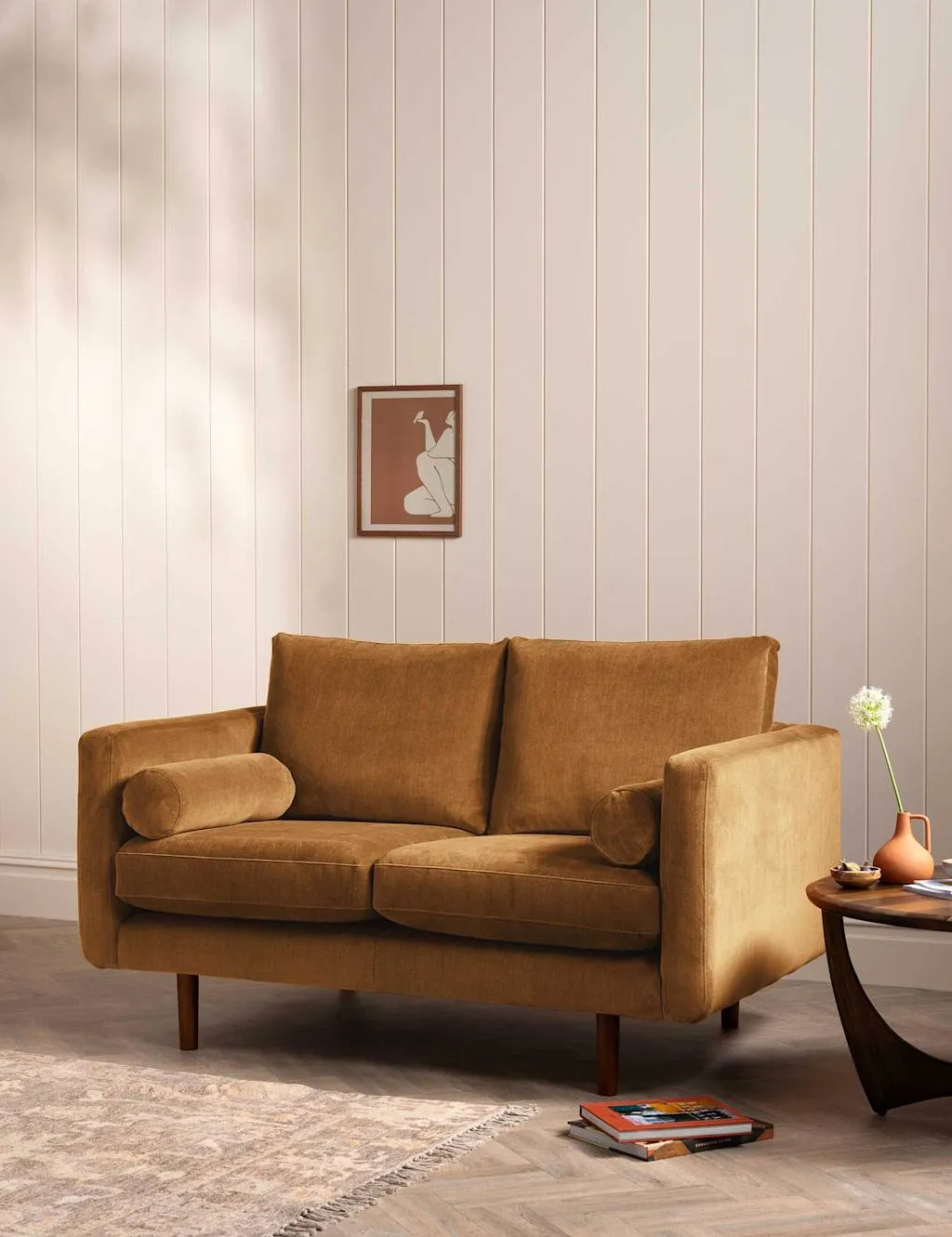 BARKER AND STONEHOUSE Moore Chenille Medium 2 Seater Sofa Yellow
